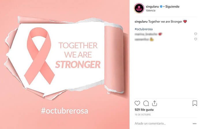 Calendario CM - Cáncer de mama - Singularu