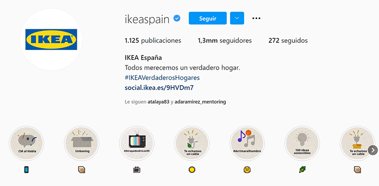 Biografía Instagram - Ikea