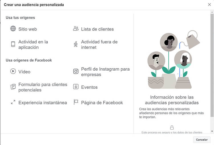 Segmentación Facebook Instagram - Público personalizado