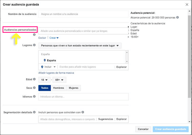 Retargeting Facebook e Instagram - Audiencia